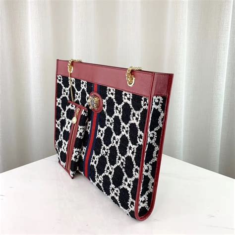 gucci rajah tote tweed